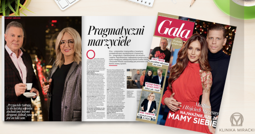 ''Pragmatycznymi marzycielami'' określeni zostali Karina Dudek-Miracka i Krzysztof Miracki w świątecznej Gali, dla której udzielili wywiadu. Zapraszamy na zabiegi w naszych klinikach w Warszawie, Łodzi, Katowicach i Krakowie.